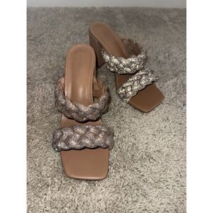 Madden Girl sandals in nude with a chunky heel, size US 8.5